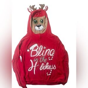 Justice reindeer zip up